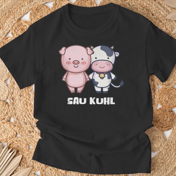 Sau Kuhl Pig Cow Farmers Wortwitz Animals S T-Shirt Geschenke für alte Männer