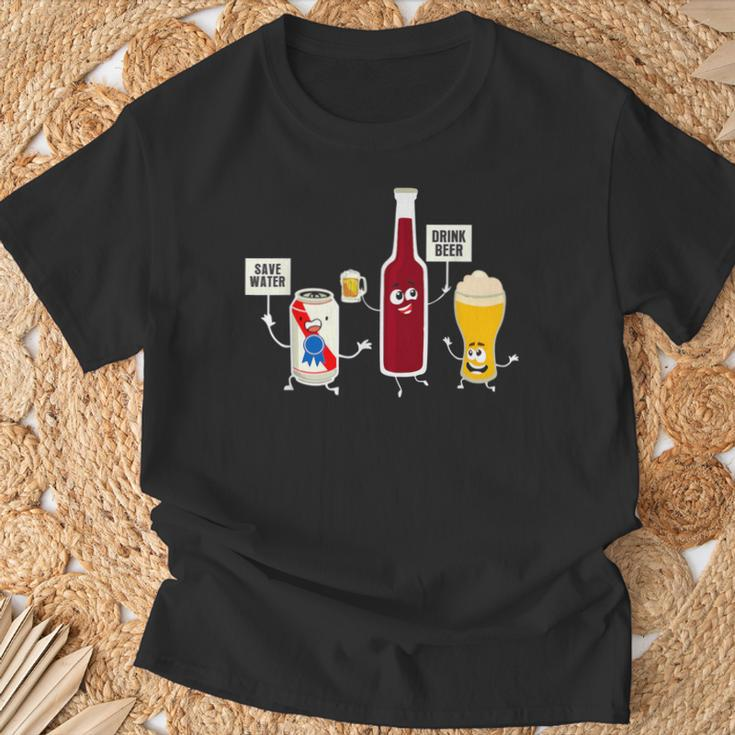 Save Water Drink Beer Drinking Oktoberfest Alcohol T-Shirt Gifts for Old Men