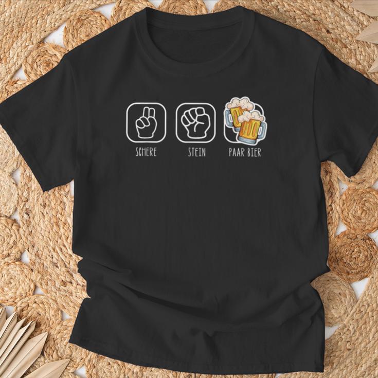 Schere Stein Paar Bier Papier Spiel Saufen Lustig T-Shirt Geschenke für alte Männer