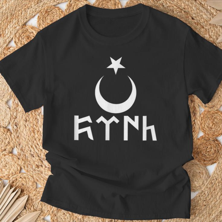 Schlichtes Göktürk Alttürkische Schrift T-Shirt Geschenke für alte Männer