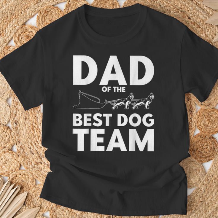 Schlittenhunderennen Papa Bestes Hundeteam Hundeschlitten T-Shirt Geschenke für alte Männer