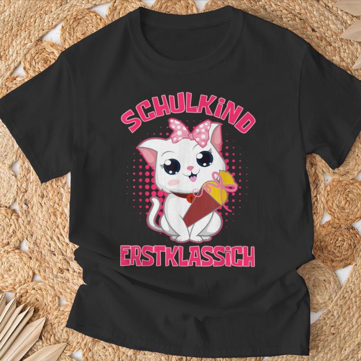 Schulkind Erstklassig Katz T-Shirt Geschenke für alte Männer