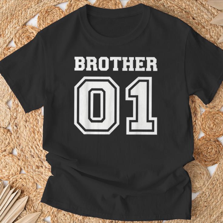 Schwarzes T-Shirt Brother 01, Sportliches Design für Brüder Geschenke für alte Männer