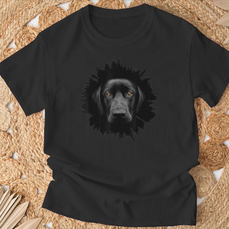 Schwarzes T-Shirt mit 3D-Hundegesicht-Druck, Modisches Haustier-Motiv Geschenke für alte Männer