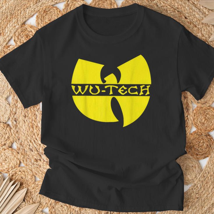 Schwarzes Wu-Tang Logo T-Shirt, Hip-Hop Fanbekleidung Geschenke für alte Männer