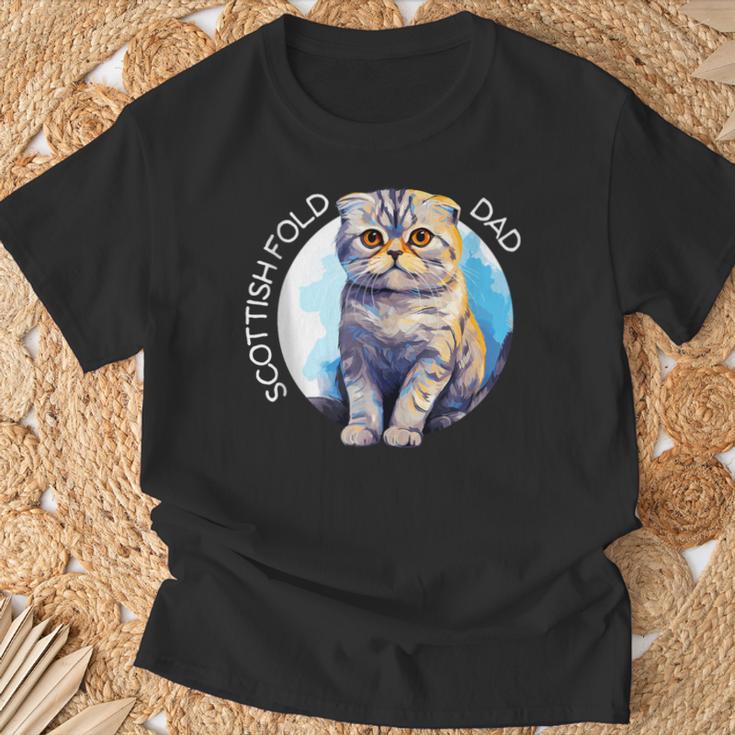 Scottish Fold Katzen Papa Cat Dad Daddy Haustier Freund T-Shirt Geschenke für alte Männer