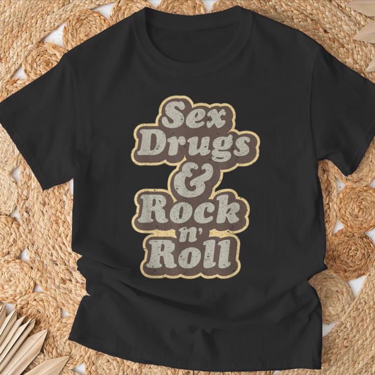 Sex Drugs Rock And Roll Music Singer Band Hippie 60S T-Shirt Geschenke für alte Männer