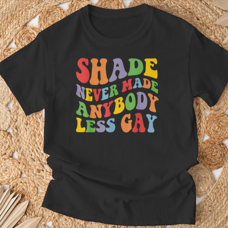 Shade Never Made Anybody Less Gay Rainbow Lgbt Lesbian Pride T-Shirt Gifts for Old Men
