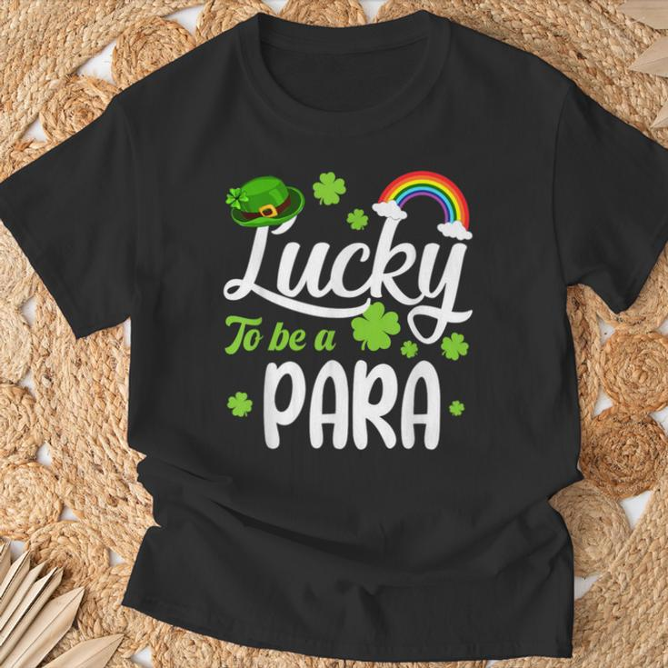 Shamrocks Lucky To Be A Para Happy St Patrick's Day T-Shirt Gifts for Old Men