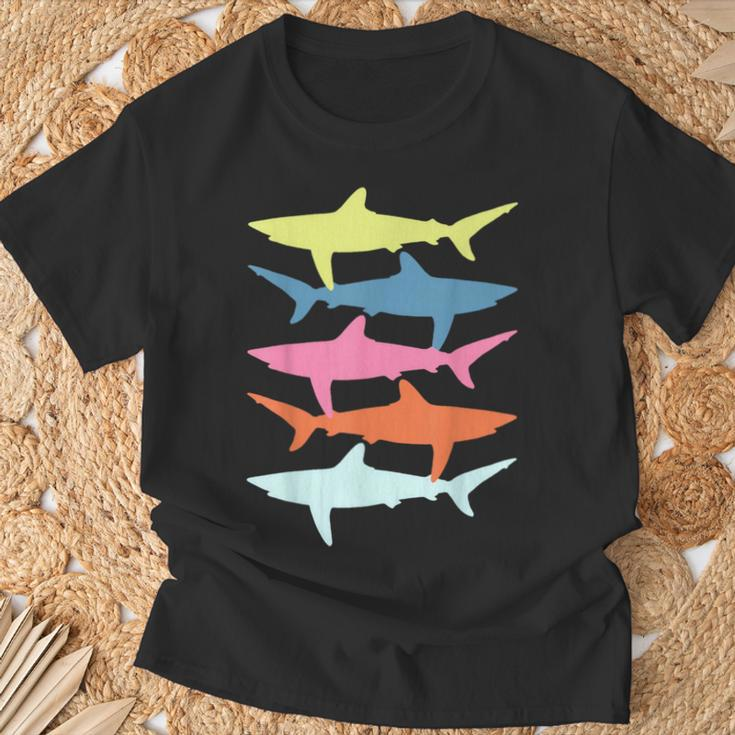 Shark Vintage Summer Beach Surfer T-Shirt Geschenke für alte Männer