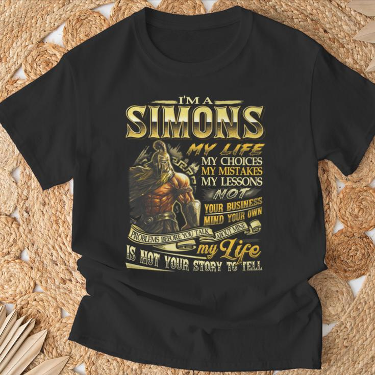 Simons Family Name Simons Last Name Team T-Shirt Gifts for Old Men