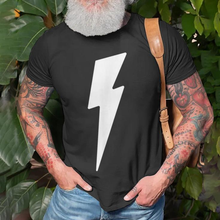 Simple Lightning Bolt In White Thunder Bolt Graphic T-Shirt Gifts for Old Men