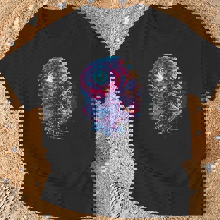 Sistema Solar En Un Cerebro Cráneo Sistema Solar Astronomía Camiseta unisex Regalos para ancianos