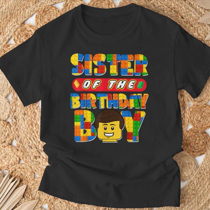 Sister Of The Birthday Boy Building Brick Family Matching T-Shirt Gifts for Old Men