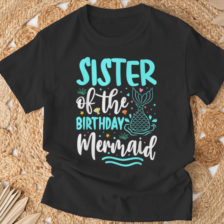 Sister Of The Birthday Mermaid Family Matching Party Squad T-Shirt Gifts for Old Men