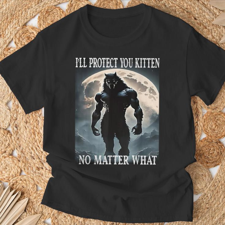 Sitting Wolf Literally Me Werewolf Ripping Meme Alpha Wolf T-Shirt Gifts for Old Men