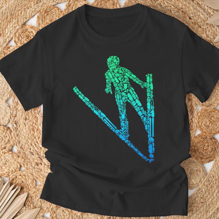 Ski-Jumping S T-Shirt Geschenke für alte Männer