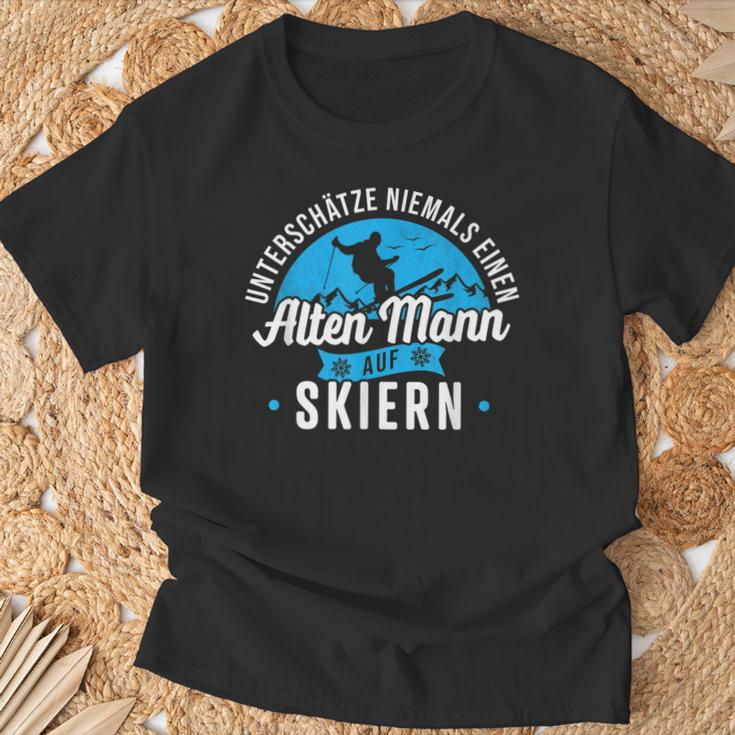 Skifahren Ski Fahren Never One Old Man T-Shirt Geschenke für alte Männer