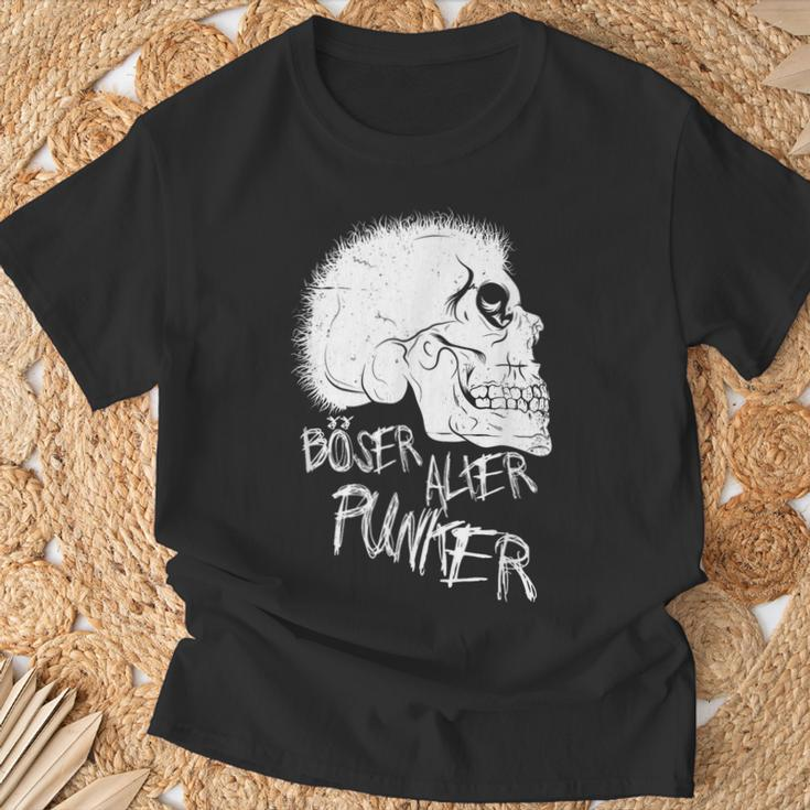 Skull Retro I Punk Rock I Evil Old Punker S T-Shirt Geschenke für alte Männer