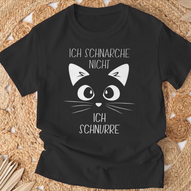 Sleep Ich Schnarche Nicht Ich Purre Katzen Ich Schnarche S T-Shirt Geschenke für alte Männer