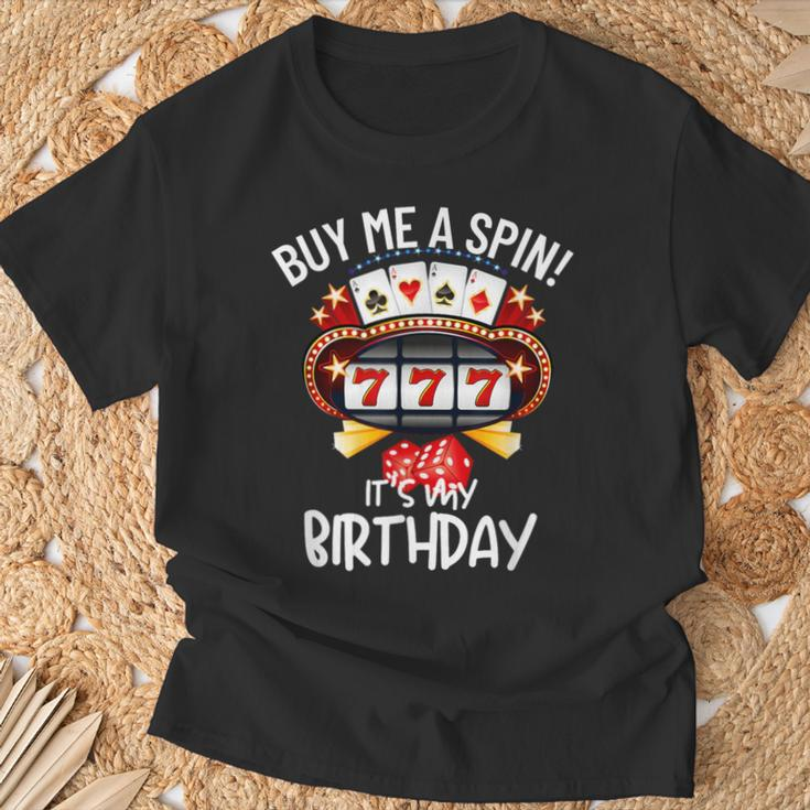 Slot Machine 777 Lucky Birthday Gambling Casino T-Shirt Gifts for Old Men