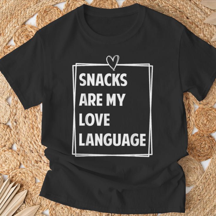 Snacks Are My Love Language Valentines Day Toddler Kid T-Shirt Gifts for Old Men