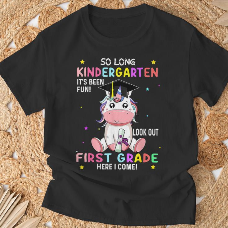 So Long Kindergarten Graduation Class 2024 Unicorn Girls T-Shirt Gifts for Old Men
