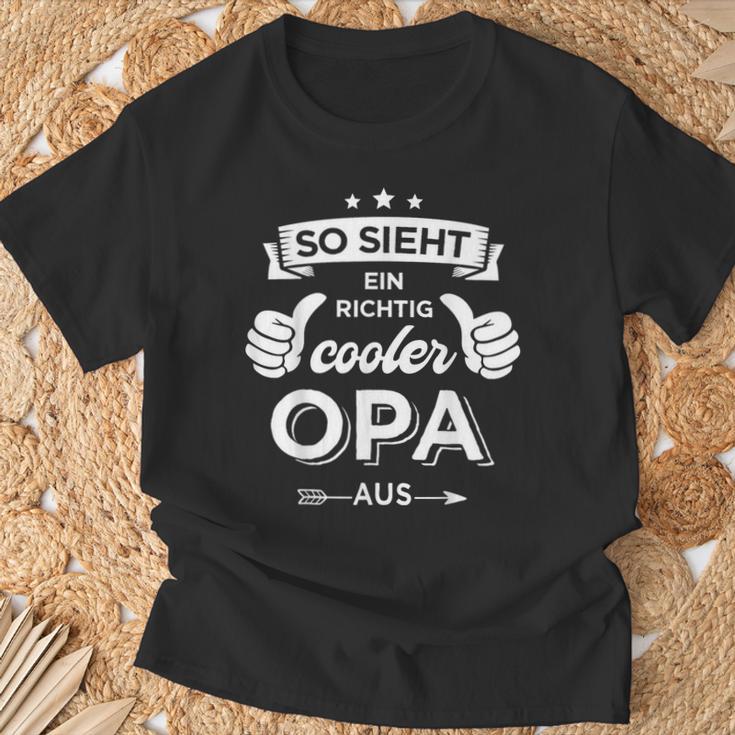 So Sieht Cooler Opa Zumatertag Geburtstag Und Weihnachten T-Shirt Geschenke für alte Männer