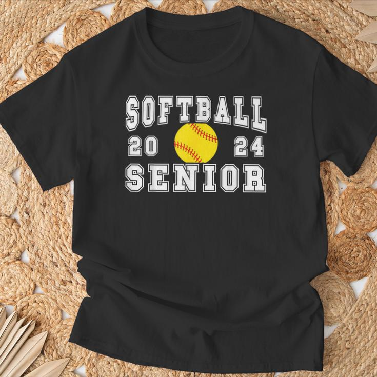 Softball Senior Night Softball Senior 2024 Graduation Party T-Shirt Gifts for Old Men