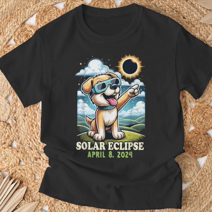 Solar Eclipse April 2024 Dog Wearing Solar Eclipse Glasses T-Shirt Gifts for Old Men