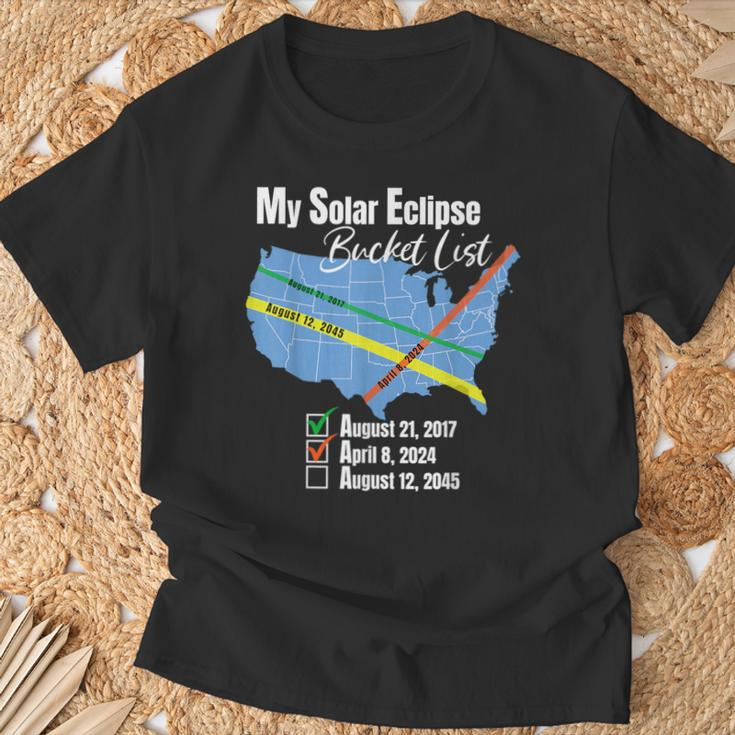 My Solar Eclipse Bucket List Total Eclipse April 2024 Sun T-Shirt Gifts for Old Men