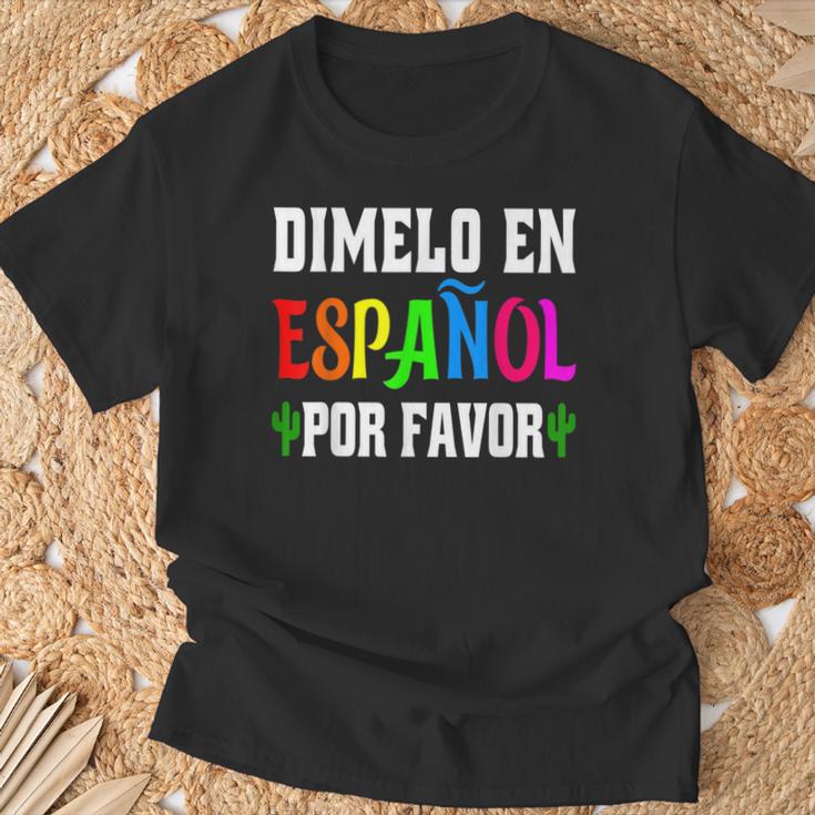 Spanish Language Bilingual Teacher Dimelo En Espanol T-Shirt Gifts for Old Men