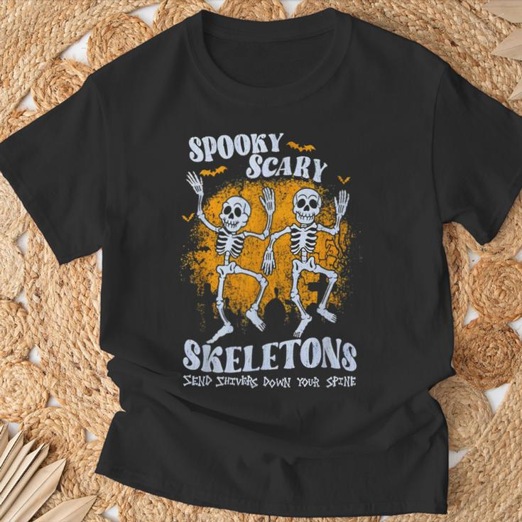 Spooky Scary Skeletons Send Shivers Down Your Spine T-Shirt Gifts for Old Men