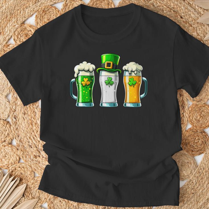 St Patrick Day Irish Ireland Flag Green Beer Lover Women T-Shirt Gifts for Old Men