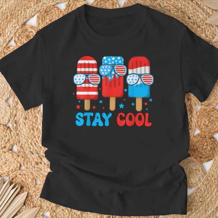 Stay Cool 4Th July Popsicle American Flag Boy Toddler T-Shirt Gifts for Old Men