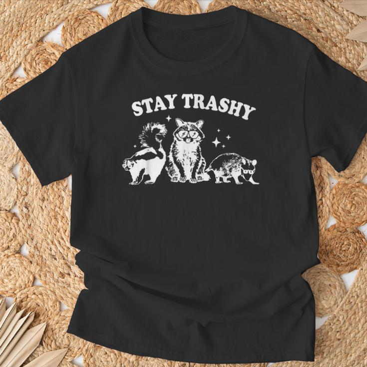 Stay Trashy Raccoon Opossum Skunk T-Shirt Gifts for Old Men
