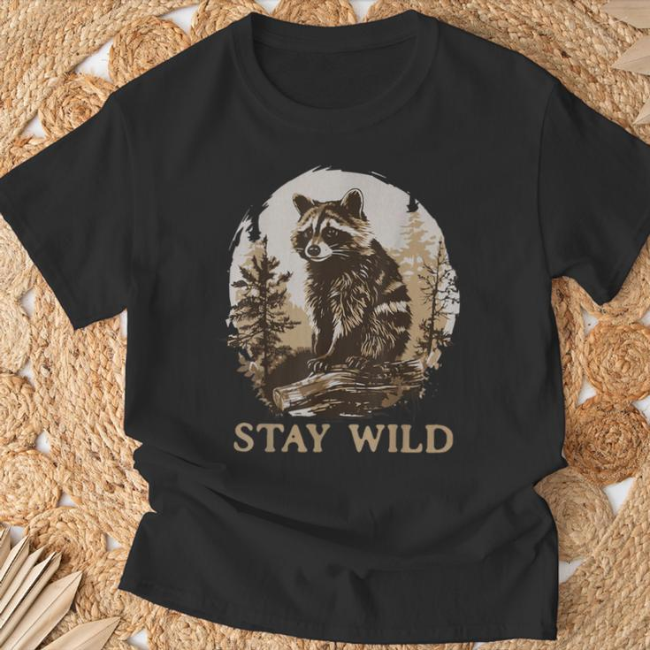 Stay Wild Cottagecore Aesthetic Raccoon Lover Vintage Racoon T-Shirt Gifts for Old Men