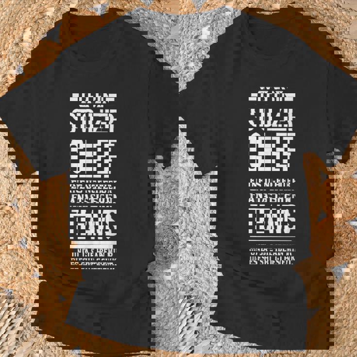 Stolzer Chef Eines Fantastische Teams Chef Sayings T-Shirt Geschenke für alte Männer