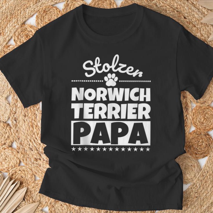 Stolzer Norwich Terrier Papa T-Shirt Geschenke für alte Männer