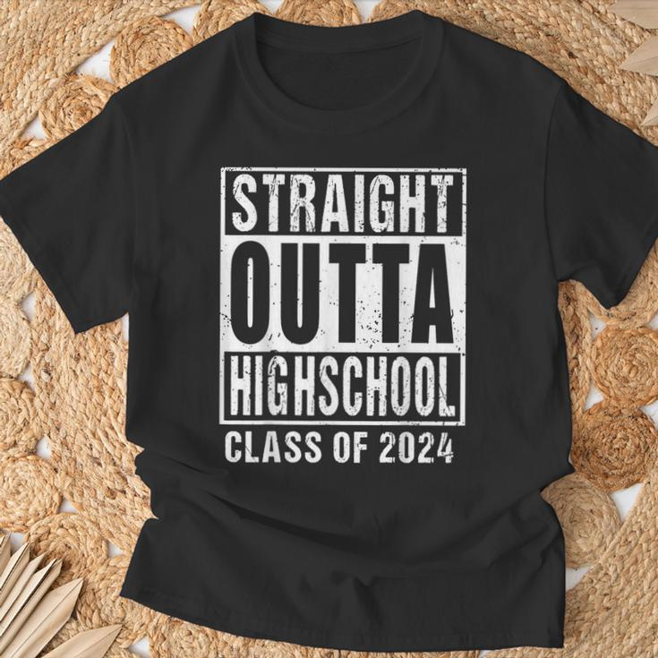 Straight Outta High School Class Of 2024 T-Shirt Gifts for Old Men