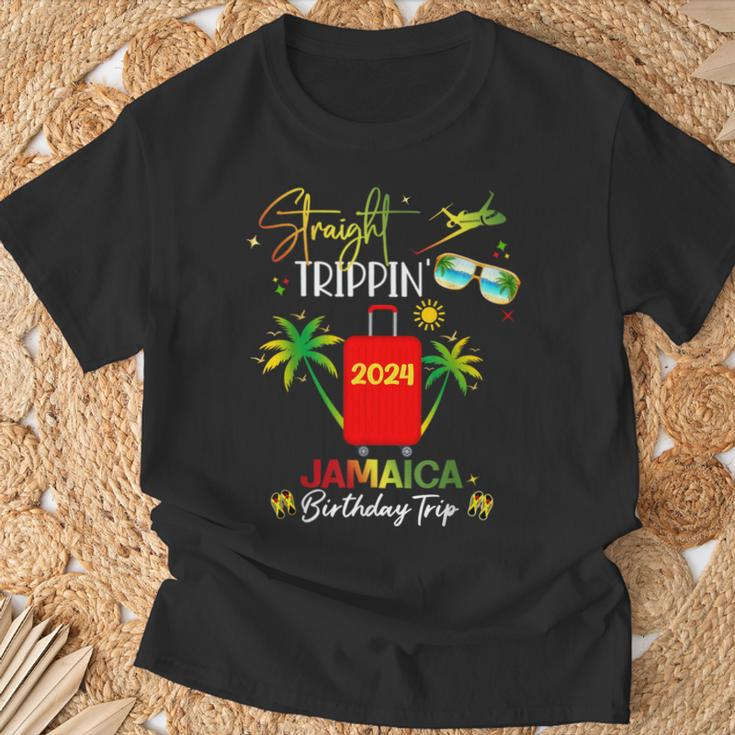 Straight Trippin' Jamaica Vacation 2024 Birthday Family Trip T-Shirt Gifts for Old Men