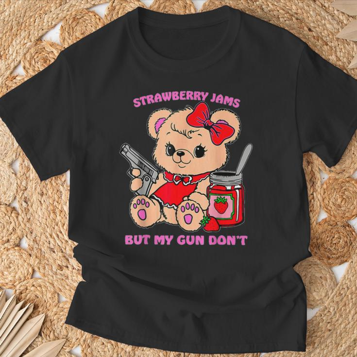Strawberry Jams But My Gun Don't Teddy Bear Meme T-Shirt Gifts for Old Men