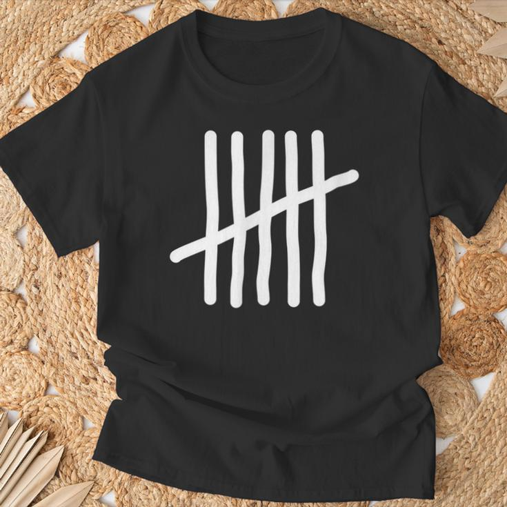 Strichliste Striche Zeichen Fünf Sechs Mathe T-Shirt Geschenke für alte Männer