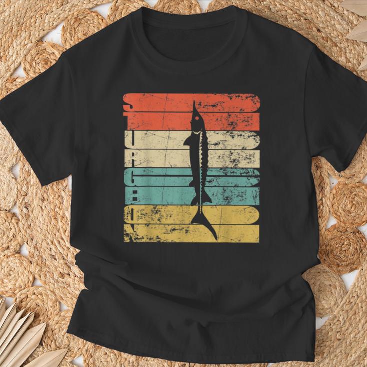 Sturgeon Silhouette Imintage-Stil T-Shirt Geschenke für alte Männer