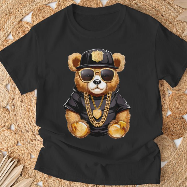 Stylish Bear With Golden Chains T-Shirt Gifts for Old Men