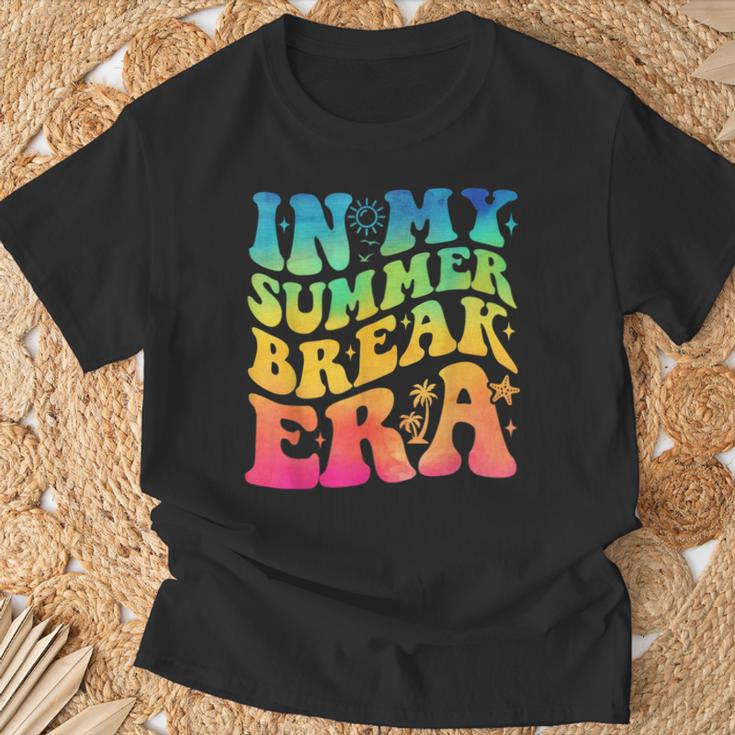 In My Summer Break Era Summer Break Groovy Teacher Tie Dye T-Shirt Gifts for Old Men
