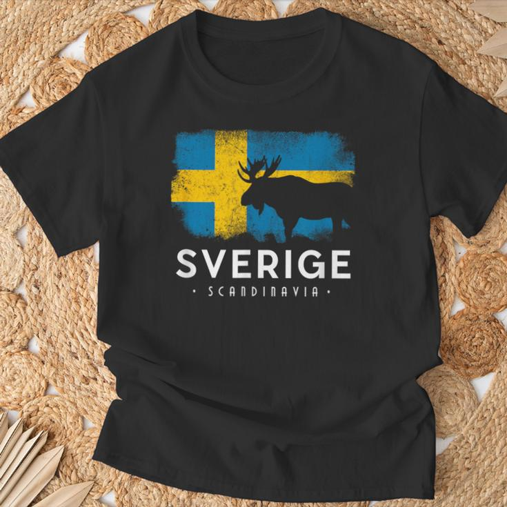 Sweden Scandinavia Swedish Elk Bull Midsomar Sverige T-Shirt Geschenke für alte Männer