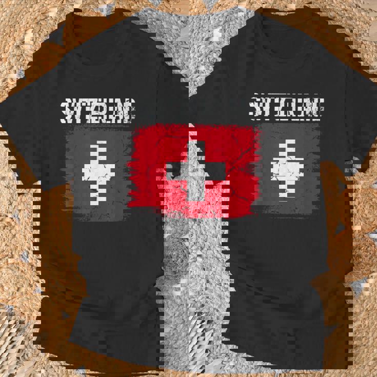 Switzerland Footballintage Soccer Team Pride Swiss Flag Camiseta unisex Regalos para ancianos