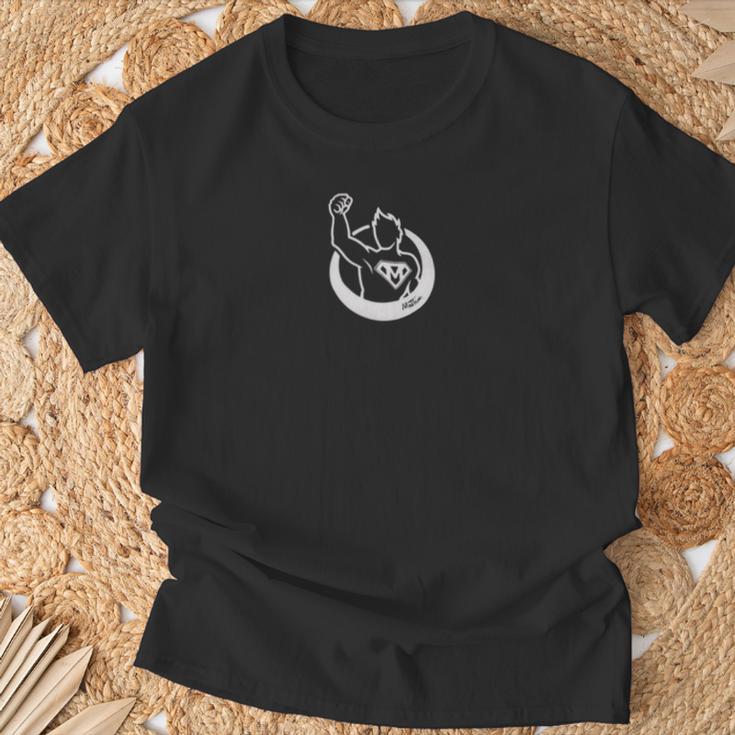 T-shirt Noir Motif Original Unisexe, Tee Design Argenté Cadeaux pour les vieillards