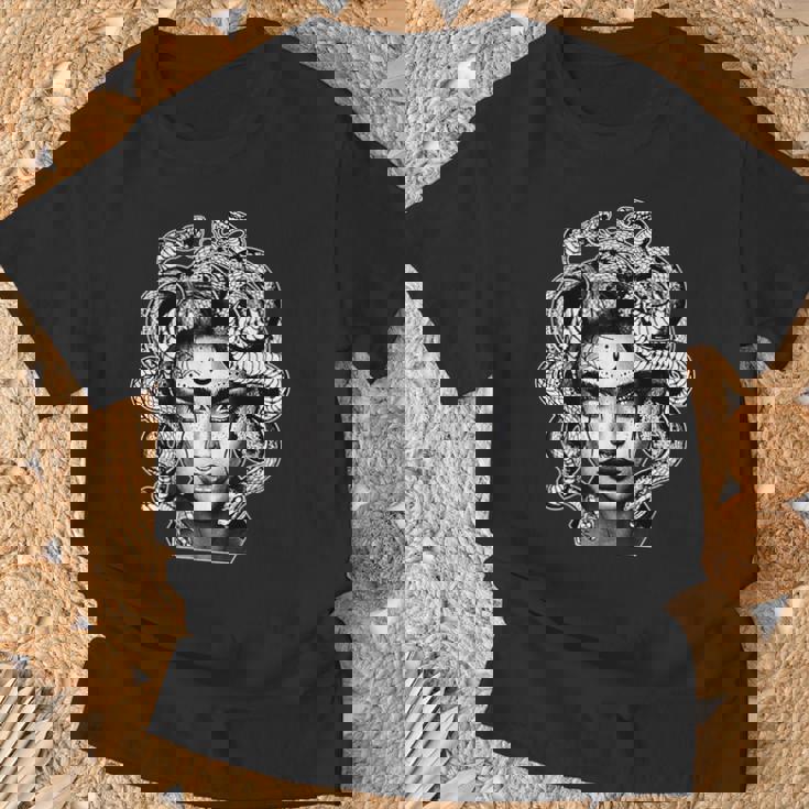 Tatuado Medusa Mitología Griega Work Camiseta unisex Regalos para ancianos